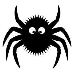 Obraz premium Simple spider with eight legs spooky animal silhouette vector illustration