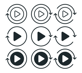 Video replay icon. Illustration vector