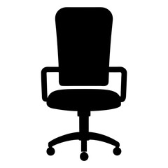Simple office chair furniture seat silhouette vector illustration