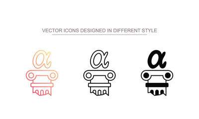 Alpha icon design with white background stock illustration