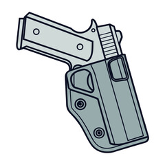 Gray pistol in holster weapon