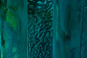 Textured Green Glass, Abstract Light Play