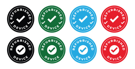 Refurbished Device Round Stamp Icon Set