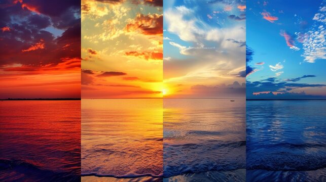 Collection of beautiful sunsets in natural settings stock photo --ar 16:9 --raw --v 6 Job ID: 68e78256-7813-41b9-b066-5b6db0d86c0a