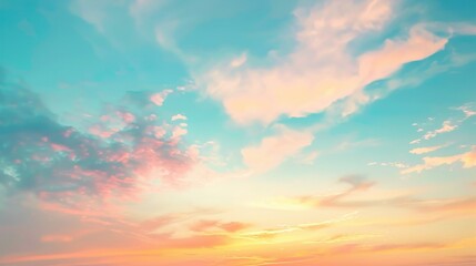Fototapeta premium Sunset sky with soft pastel colors and fading light stock photo --ar 16:9 --raw --v 6 Job ID: 6d9440b2-2389-49b9-a1b1-00e3ccf06bc8