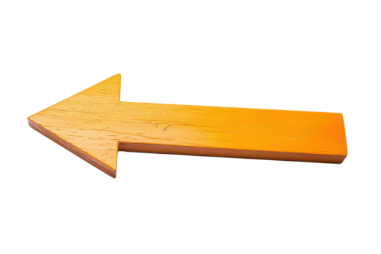 orange arrow sign isolated on white or transparent png