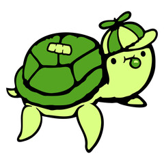 Water Turtle Boy Teenager Chewing Bubble Gum Funny Cappy