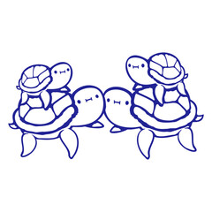2 Tortoise Turtle Family Two Child Father Mother Dad Mom