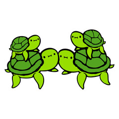 2 Tortoise Turtle Family Two Child Father Mother Dad Mom