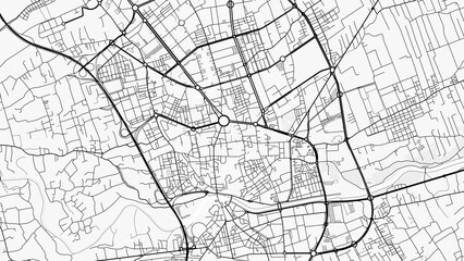 Murcia City Map. Minimalist black and white line art poster for printing, wallpaper, wall art for home and office decor