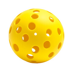 Fototapeta premium Bright Yellow Perforated Plastic Pickleball Ball Isolated transparent background.png