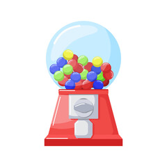 Gumball machine vector illustration. Isolated on white background