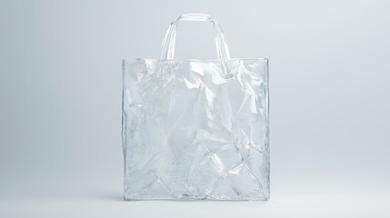 Transparent Plastic Shopping Bag with Crinkled Texture