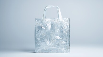 Transparent Plastic Shopping Bag with Crinkled Texture