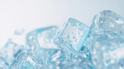 Horizontal arrangement of ice cubes