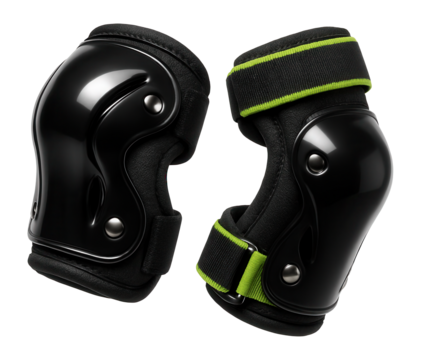Inline skating elbow pads with foam padding and elastic straps