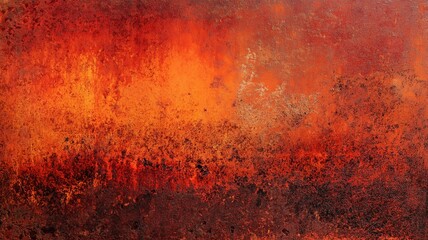 Rust metallic surface texture with oxidized colors in red and orange tones, showing weathered and corroded metal with rough and detailed patterns