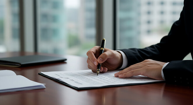 businessman signing a contract