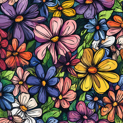 Vibrant Floral Pattern Design