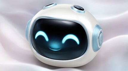 Cheerful robot with a smile representing an ai-driven project assistant in a clean and engaging visual user interface design