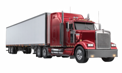 red truck on the road