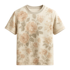 Cotton t-shirt featuring a vintage floral print in muted tones