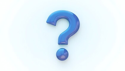 Blue Question Mark on Light Background Concept of Inquiry and Confusion