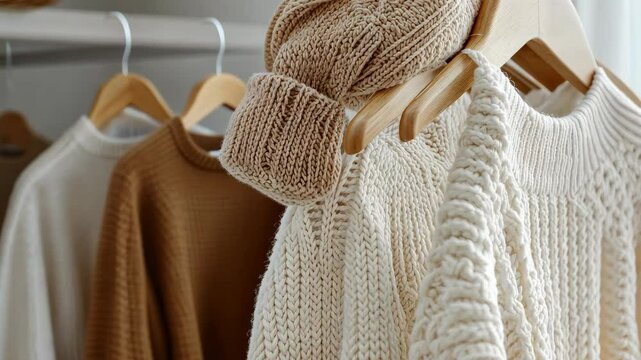 Explore a collection of warm sweaters and hats crafted for comfort and style, perfect for the colder weather ahead