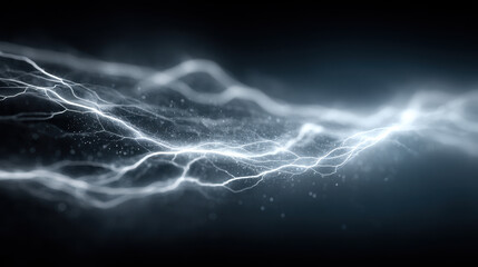 Depiction of allergy chaos as internal storm with lightning bolts representing histamine against dark environmental triggers