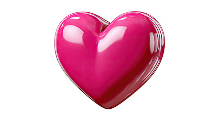 Fototapeta premium Radiant Heart: A vibrant, glossy heart radiates with love, creating an enchanting symbol of affection and a timeless gesture of connection.