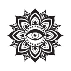 Henna Style Woman Eye Pattern