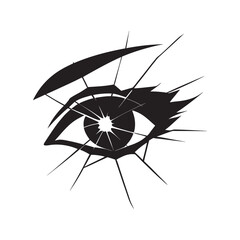 Cracked Glass Reflection Woman Eye
