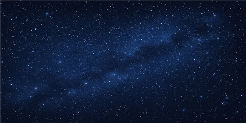 An abstract dark blue starry night sky with a cosmic galaxy illustration