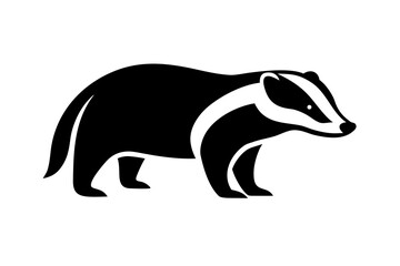 Fototapeta premium Badger standing vector silhouette