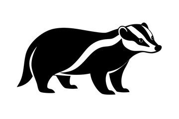 Obraz premium Badger standing vector silhouette