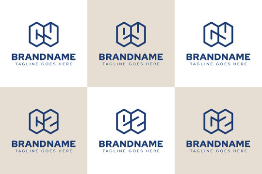 Letters CY EY GY CZ EZ GZ Geometric Logo Set, for RYC YE YG ZC ZE ZG initials