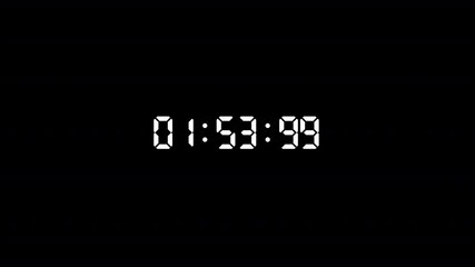 two minutes digital countdown timer stopwatch animation on a transparent background with minutes, seconds, miliseconds, 2 minutes Countdown video with alpha channel.	 - Powered by Adobe