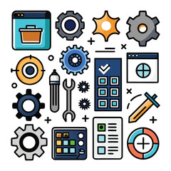 Vector set of flat design business and finance web icons for mobile and internet technology