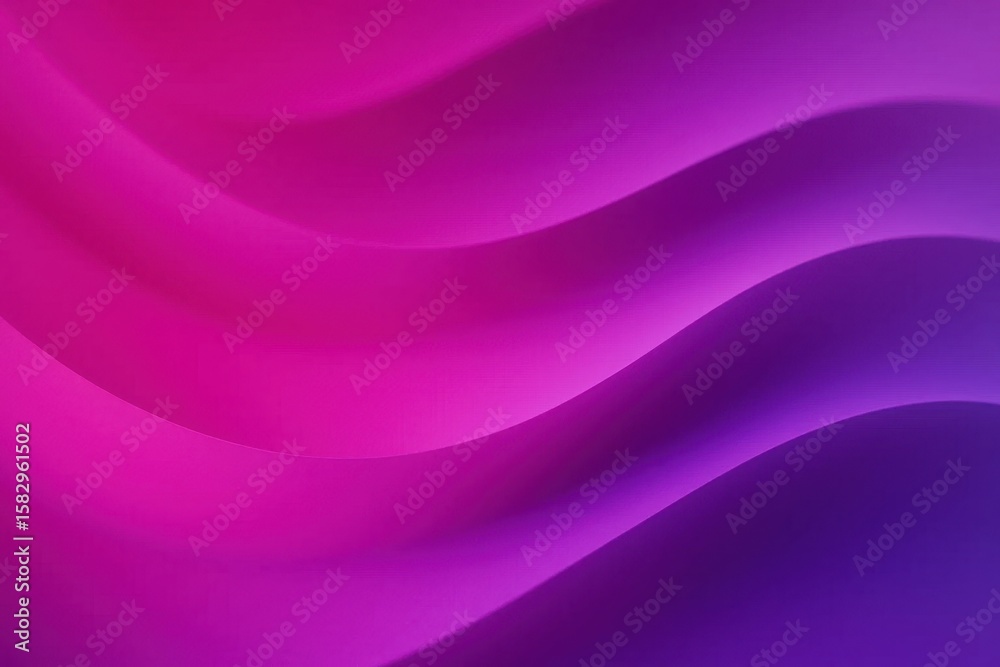 Fototapete dynamic abstract illustration with smooth wavy lines transitioning from vibrant pink to deep purple,