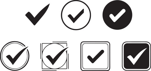 Checkmark icons various styles tick symbol, checkmark, tick, mark, symbol, icon, graphic, design, approved, correct, yes, confirmation, success, agreement, choice, selection, option, list, document, s