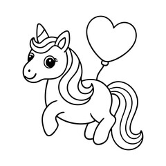 Fototapeta premium Printable Unicorn with Spring Flowers Coloring Page