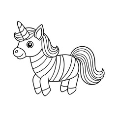 Obraz premium Printable Unicorn Wrapping Candy Coloring Page