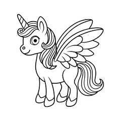 Horse Near a Barn Single Outline Coloring Page