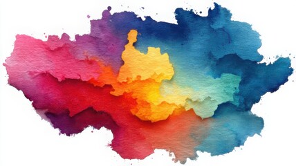 Vibrant Watercolor Paint Splash with Primary Colors – Artistic Background Design