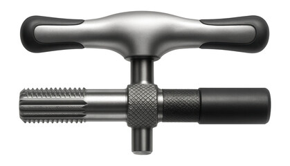 Handheld thread chaser with a T-handle for easy grip in a tight engine bay.