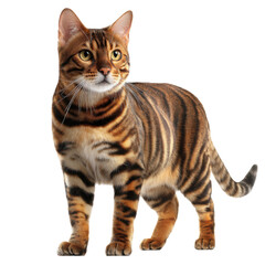Beautiful Bengal Cat with Striking Patterns and Alert Expression