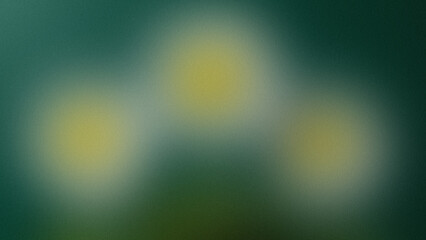 Three soft yellow orbs with a grainy texture on a teal background