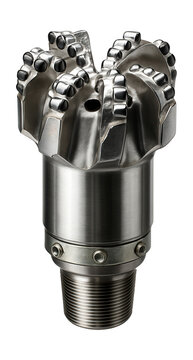 PDC bit with polycrystalline diamond compact cutters, designed for deep geological exploration.