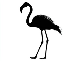 Black silhouette of a flamingo (2)