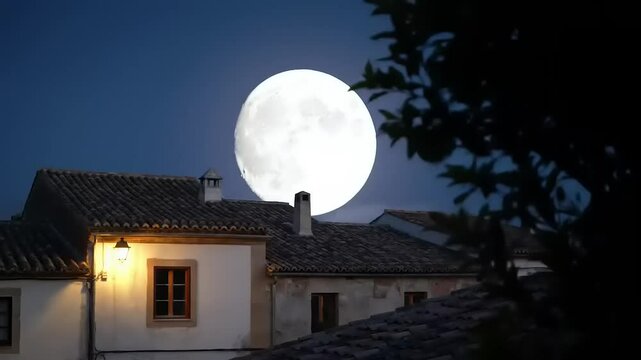Full Moon over Spanish Village.
